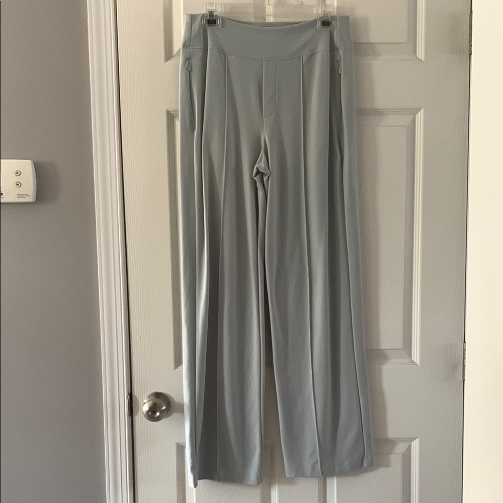 Athleta Mint Green Wide-Leg Pants with Elastic Waistband